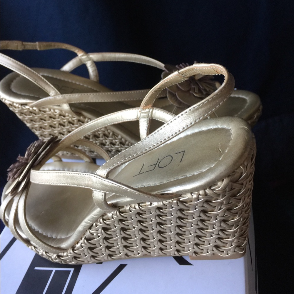Gold wedge shoes